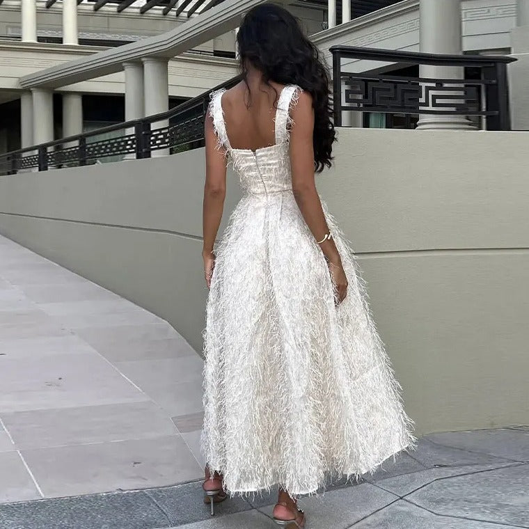 Damen-Midikleid in A-Linie mit Struktur