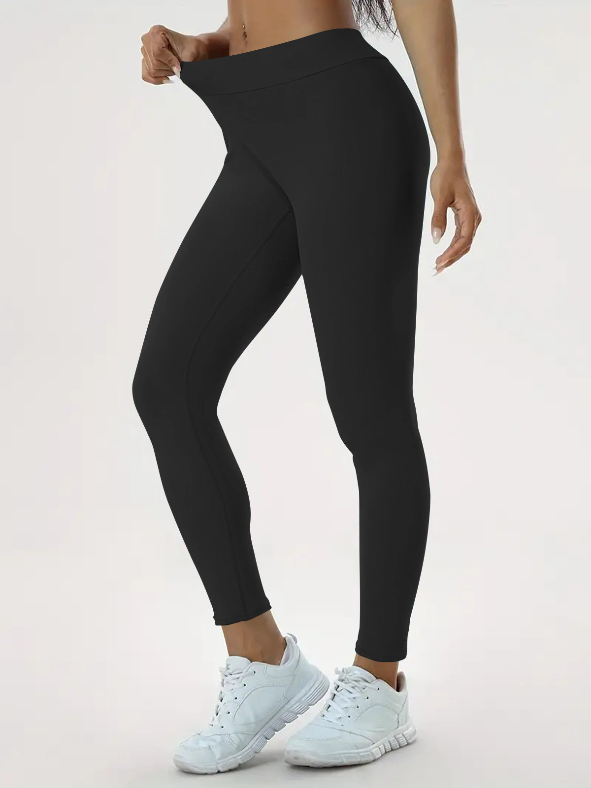 Leggings für Damen mit hohem Bund und Raffung