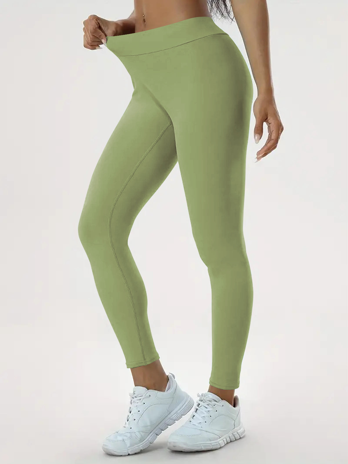 Leggings für Damen mit hohem Bund und Raffung
