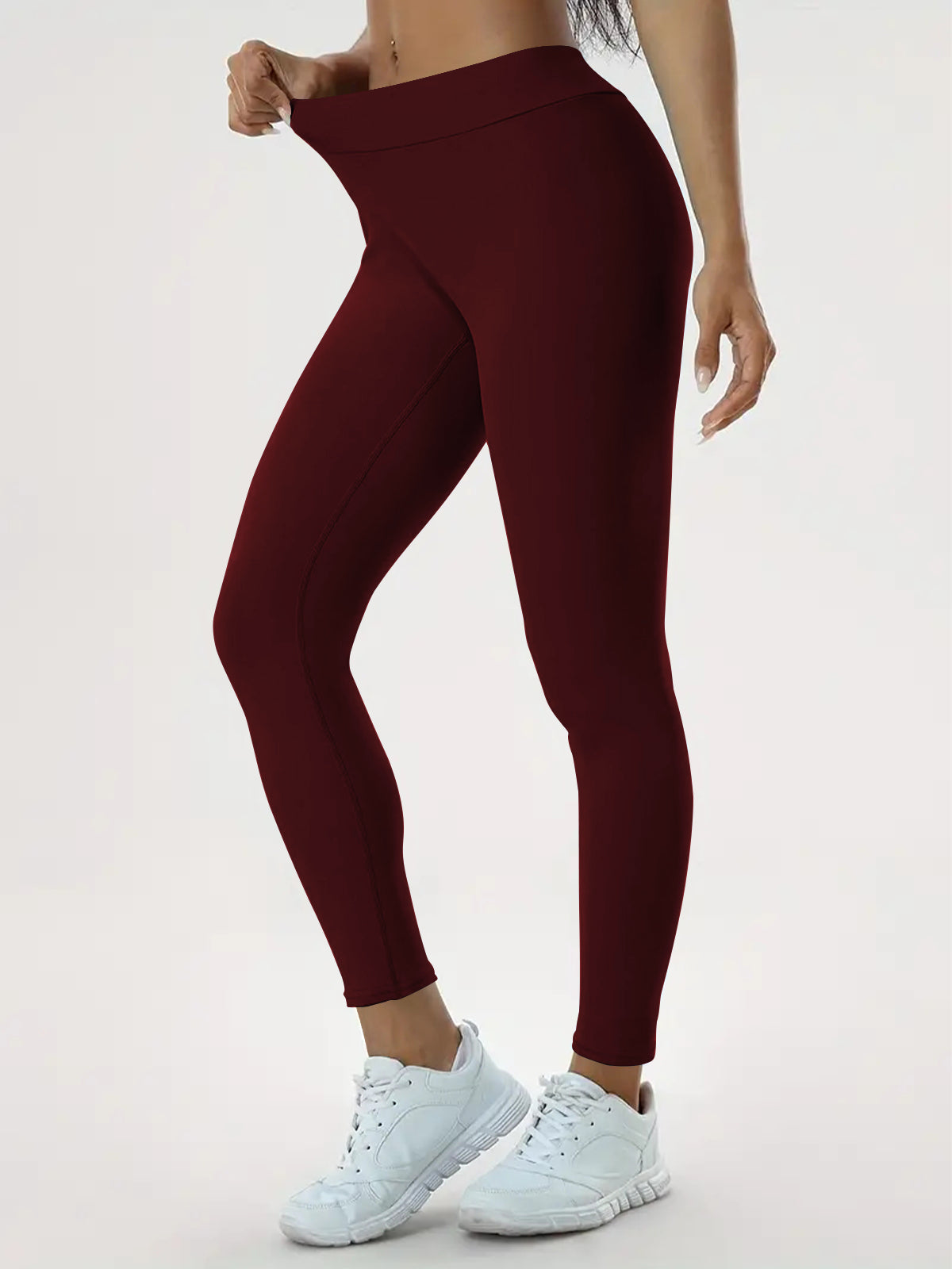 Leggings für Damen mit hohem Bund und Raffung