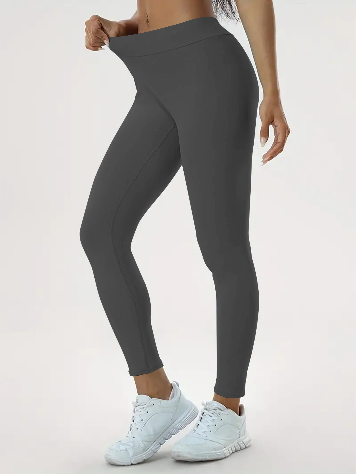 Leggings für Damen mit hohem Bund und Raffung